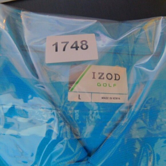 Izod Golf Polo Shirt Adult Large Blue Logo Golfer Golf Rugby Casual Mens - Picture 10 of 10